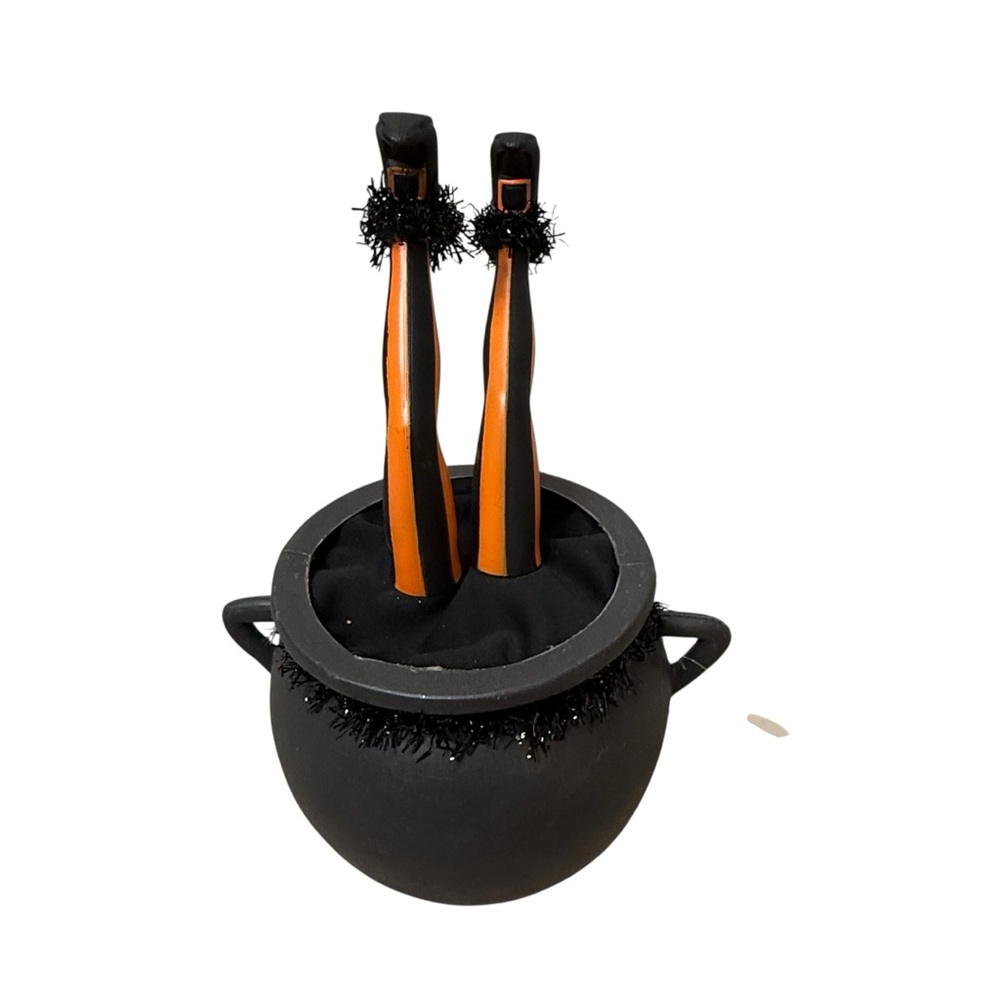 Halloween Animated Witch Legs in Cauldron Sound Activated Spooky Decor Prop